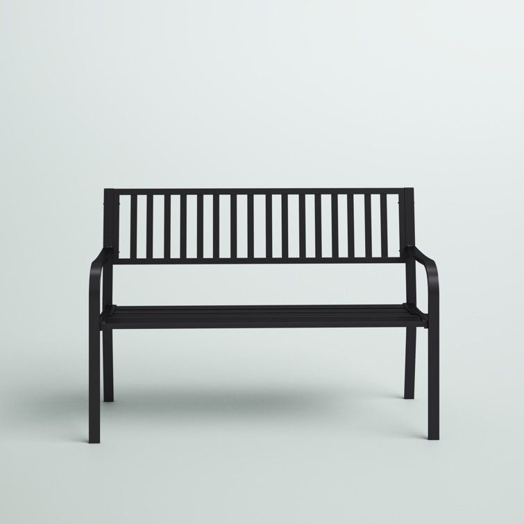 Outdoor bench black metal hot sale